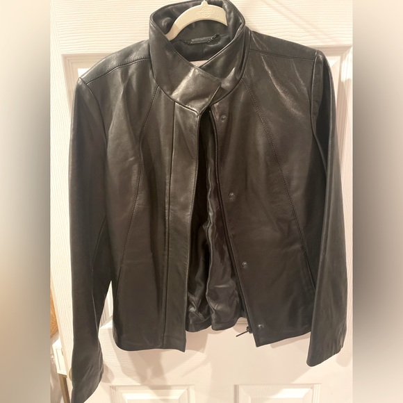 Jackets & Blazers - Calvin Klein Black Lamb Leather Jacket